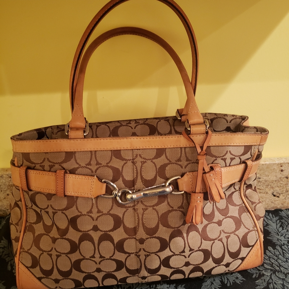 Coach Canvas & Leather Beige Tote